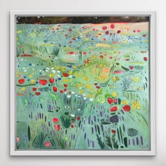 Carpet of Flowers II, Original painting, Abstract Landscape, Floral art, Meadow