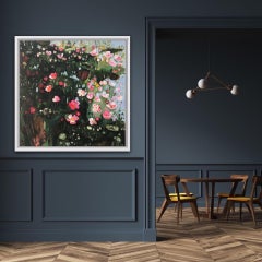 Catching the Sunshine, Hedgerow with Dog Rose, Original painting, Floral Art