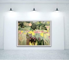 Large Merton Beds 3 , Peinture originale, Paysage abstrait, Prairie, Nature art