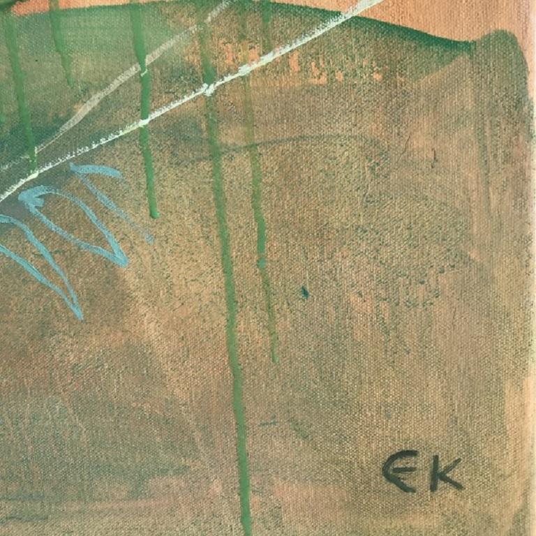 Elaine kazimierczuk, Shaugh Bridge I, Original abstract painting - Gray Abstract Painting by Elaine Kazimierczuk
