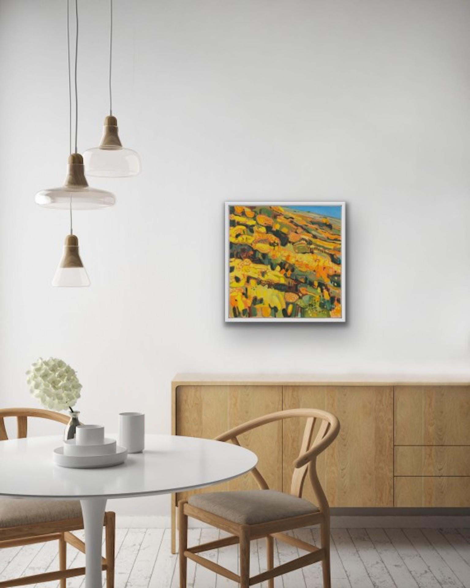 Wind across the Gorse II, Scotland, Original painting, Meadow, Nature, Yellow For Sale 1