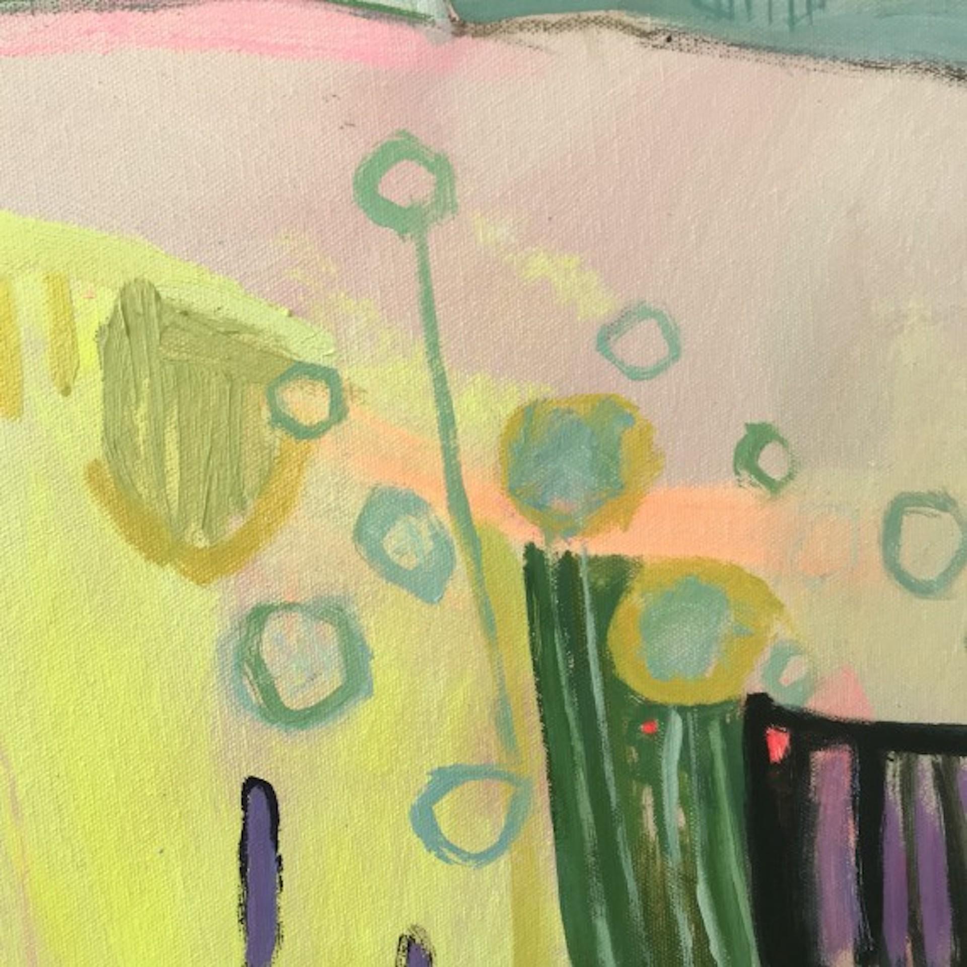 Elaine Kazimierczuk, Yellow, Pink and Purple in the Merton Beds, Affordable Art For Sale 1
