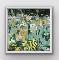 Garden with Ox-Eye Daisies and St James-wort, landscape, floral, meadows