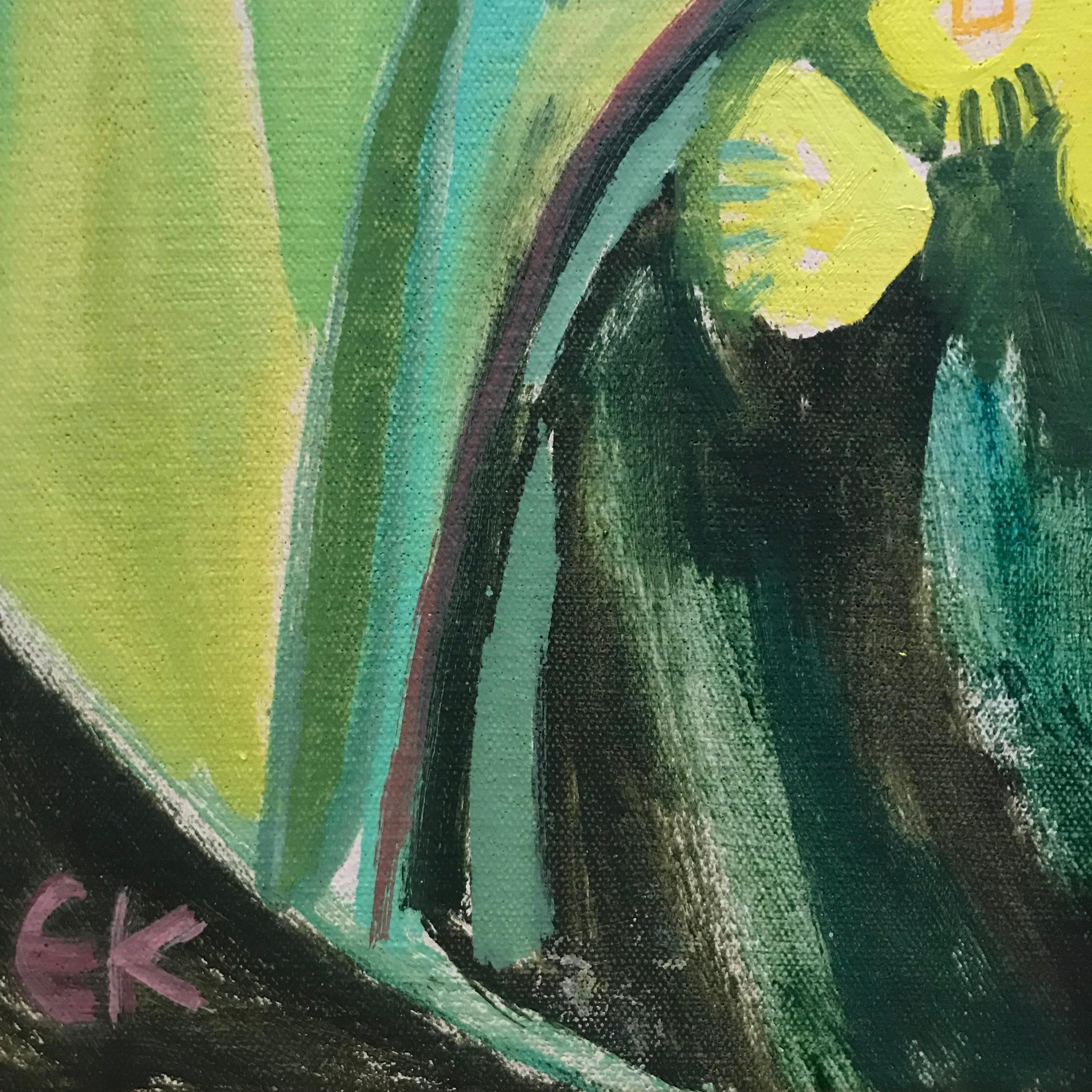 Questo è il giardino dell'artista che si trova proprio di fronte al suo studio. L'aiuola è stata seminata con semi di fiori selvatici indigeni delle Cotswolds, anche se qualche altra specie casuale si è intrufolata anche lì. Principalmente si tratta