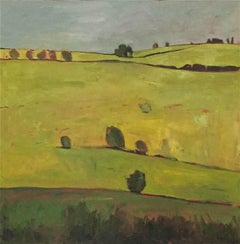 Grey, Yellow, Green- Elaine Kaziemierczuk, Original Abstract Landscape Painting