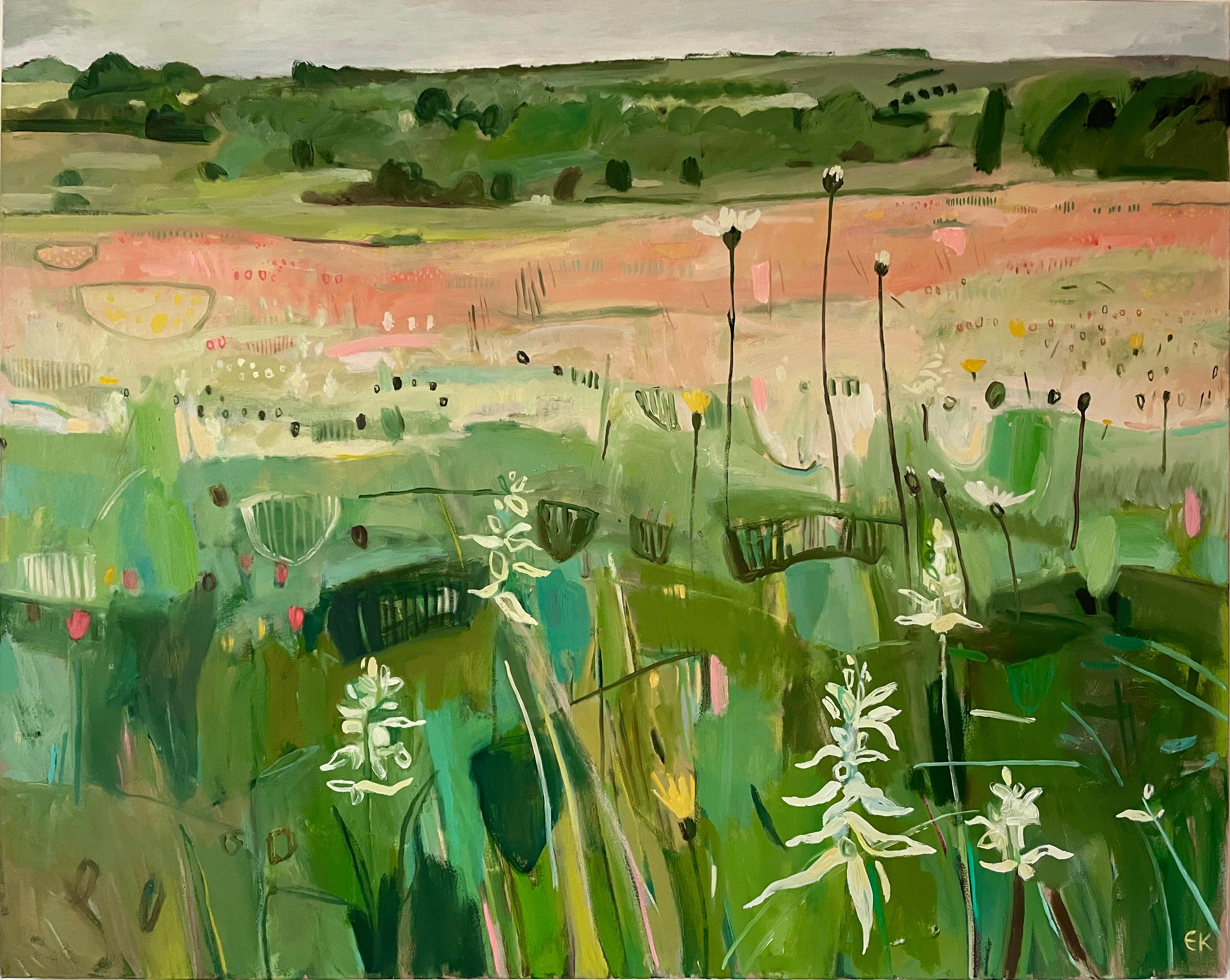 Hardwick Green 567 (auf weißem Untergrund) Schmetterlingsorchideen und Klee 368 Wiese