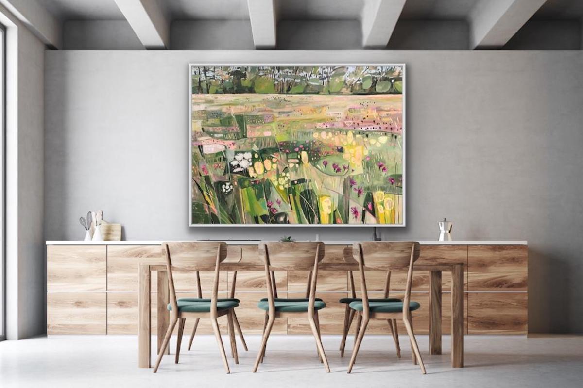 Meadow-Landschaft aus der Nähe vonksey  – Painting von Elaine Kazimierczuk