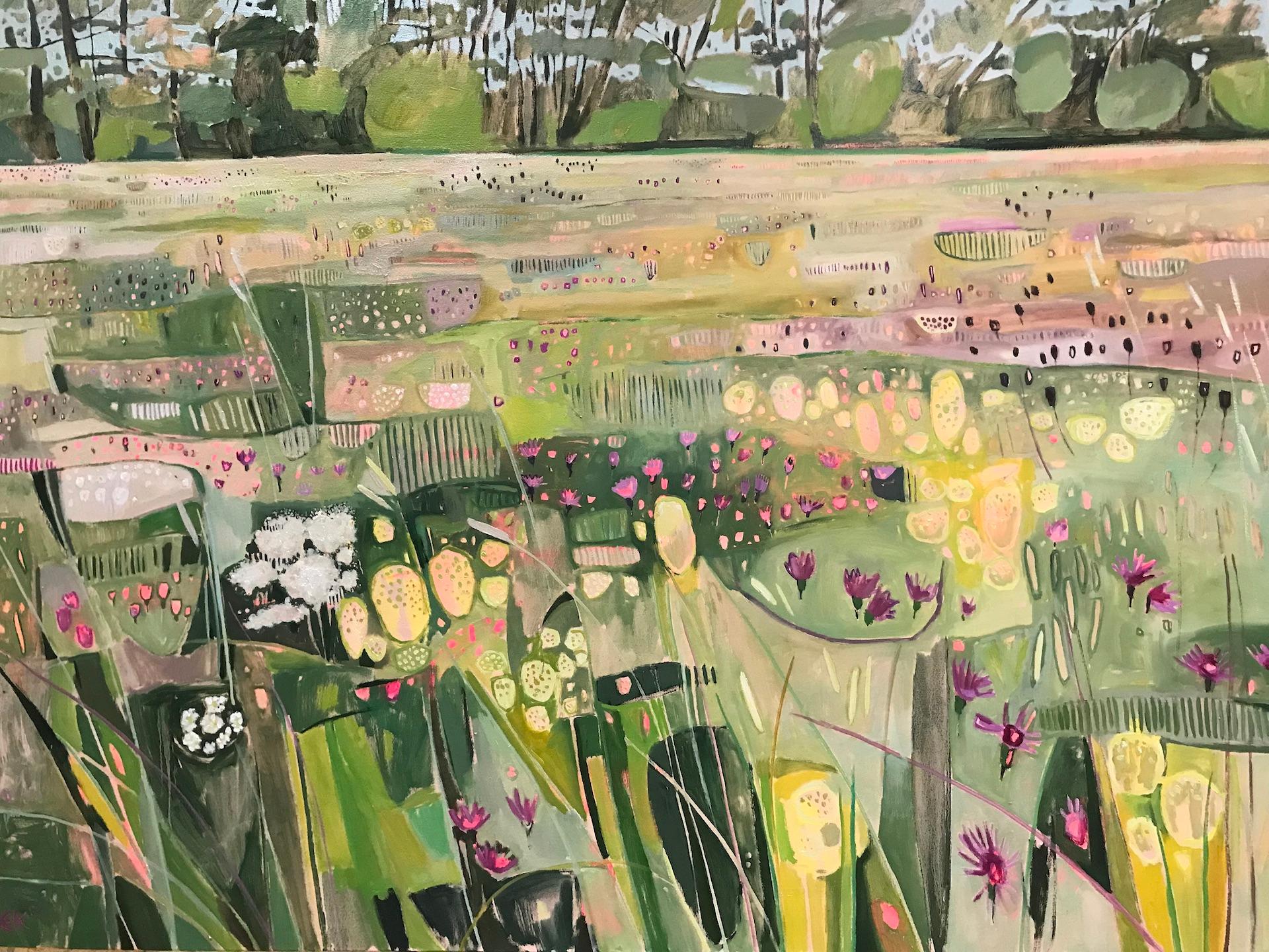 Elaine Kazimierczuk Abstract Painting - Hinksey Meadow Landscape 