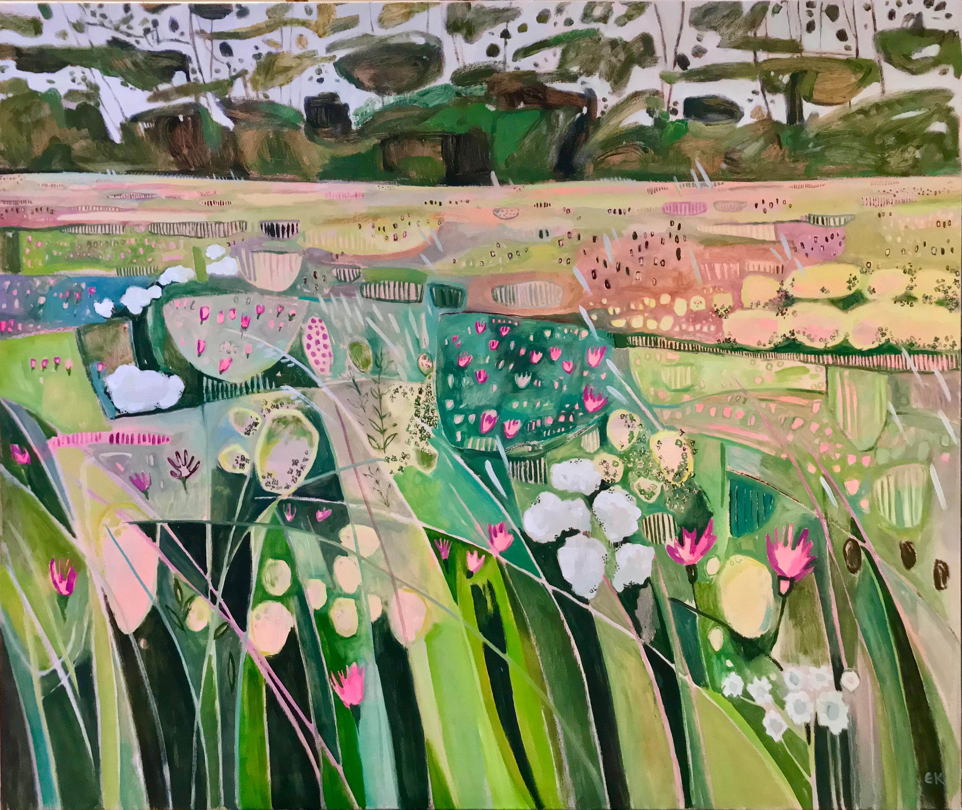 Elaine Kazimierczuk Landscape Painting - Hinksey Meadow, large landscape art
