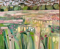 Hinksey Meadow with Ragged Robin, pintura original, contemporánea