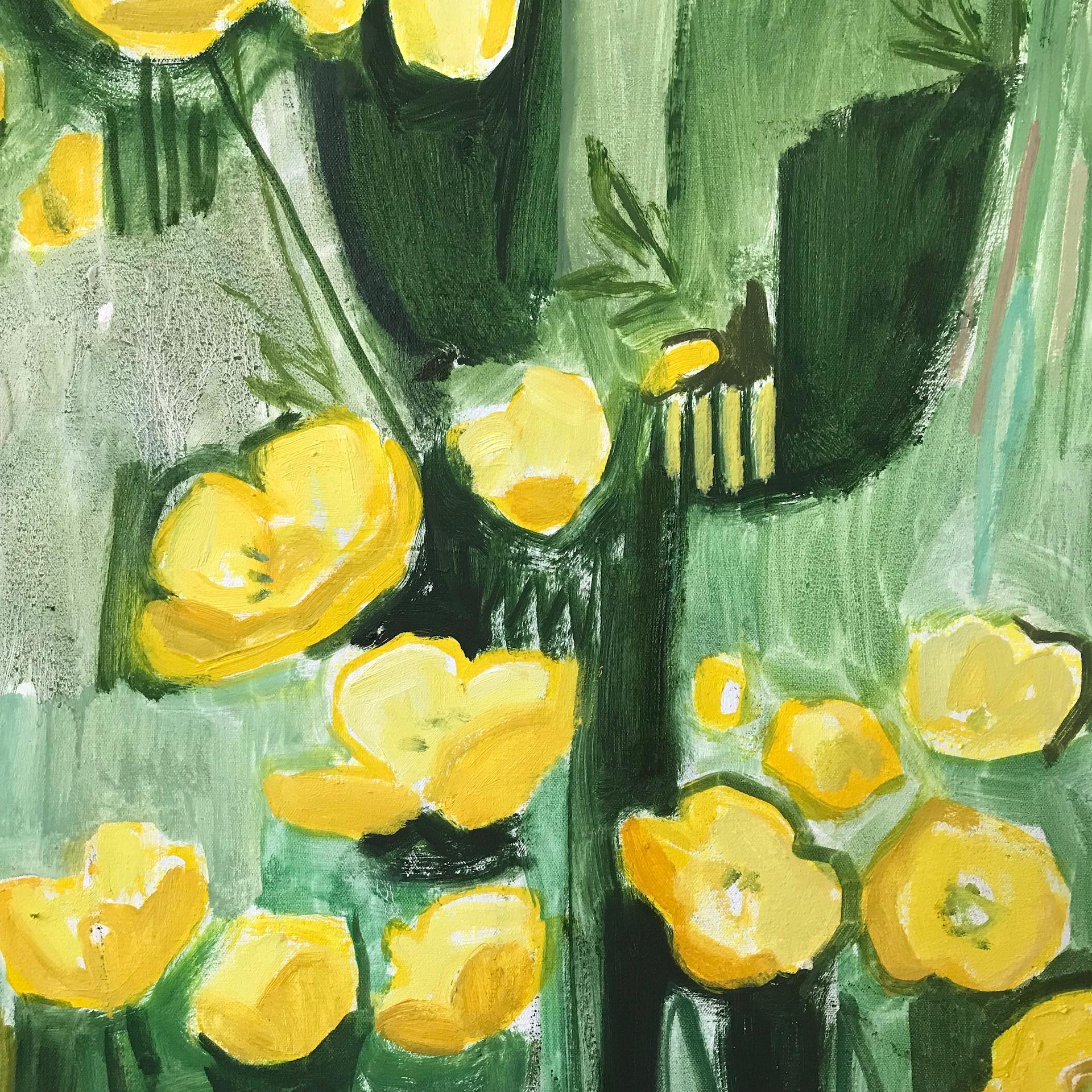 Just Buttercups [2022]
original and hand signed by the artist 
oil on canvas
Image size: H:120 cm x W:120 cm
Complete Size of Unframed Work: H:120 cm x W:120 cm x D:4.5cm
Sold Unframed
Please note that insitu images are purely an indication of how a