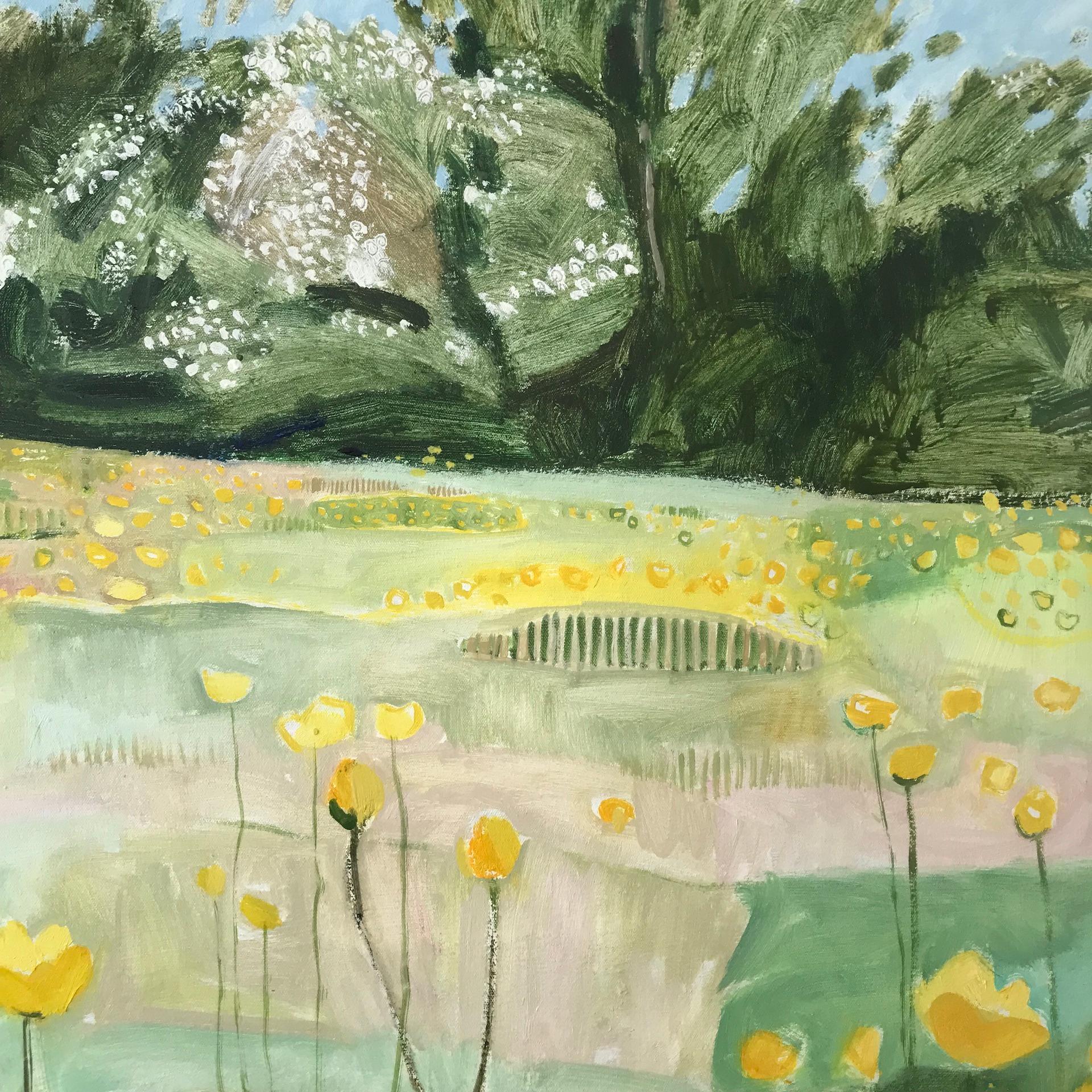 Just Buttercups by Elaine , Original art, Contemporary abstract art, Painting 1
