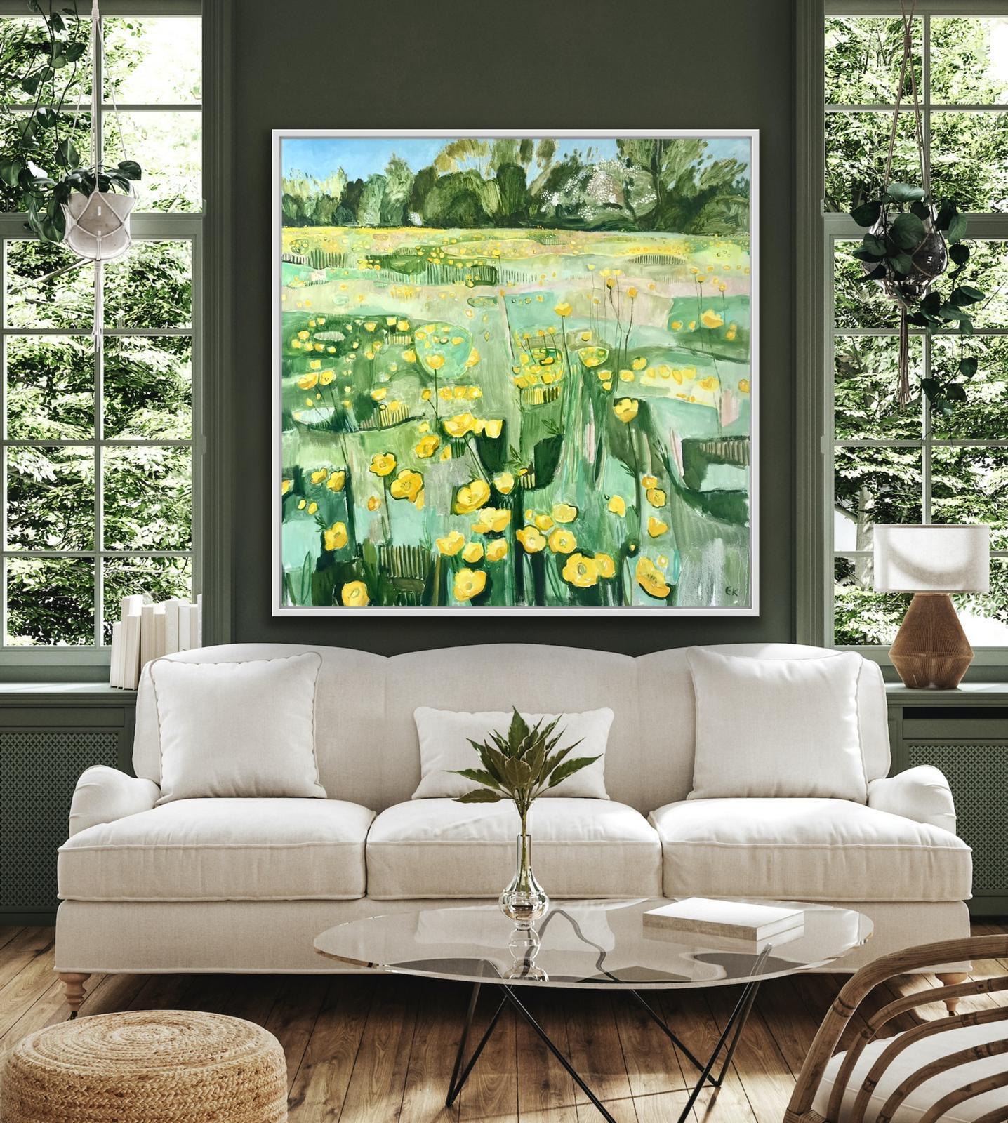 Just Buttercups by Elaine , Original art, Contemporary abstract art, Painting 2
