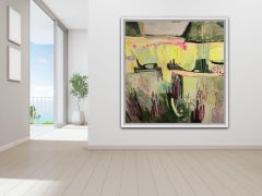 Large Merton Beds 2, Original Abstract Landscape Painting, Naïve Floral Painting