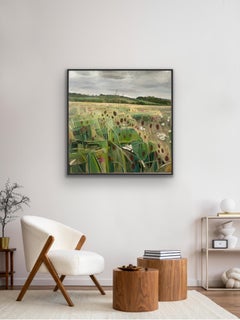 Long Mead View with Astilbe II, contemporary, original painting