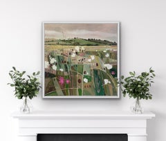 Long Mead with Waving Grasses panel I, original painting, landscape