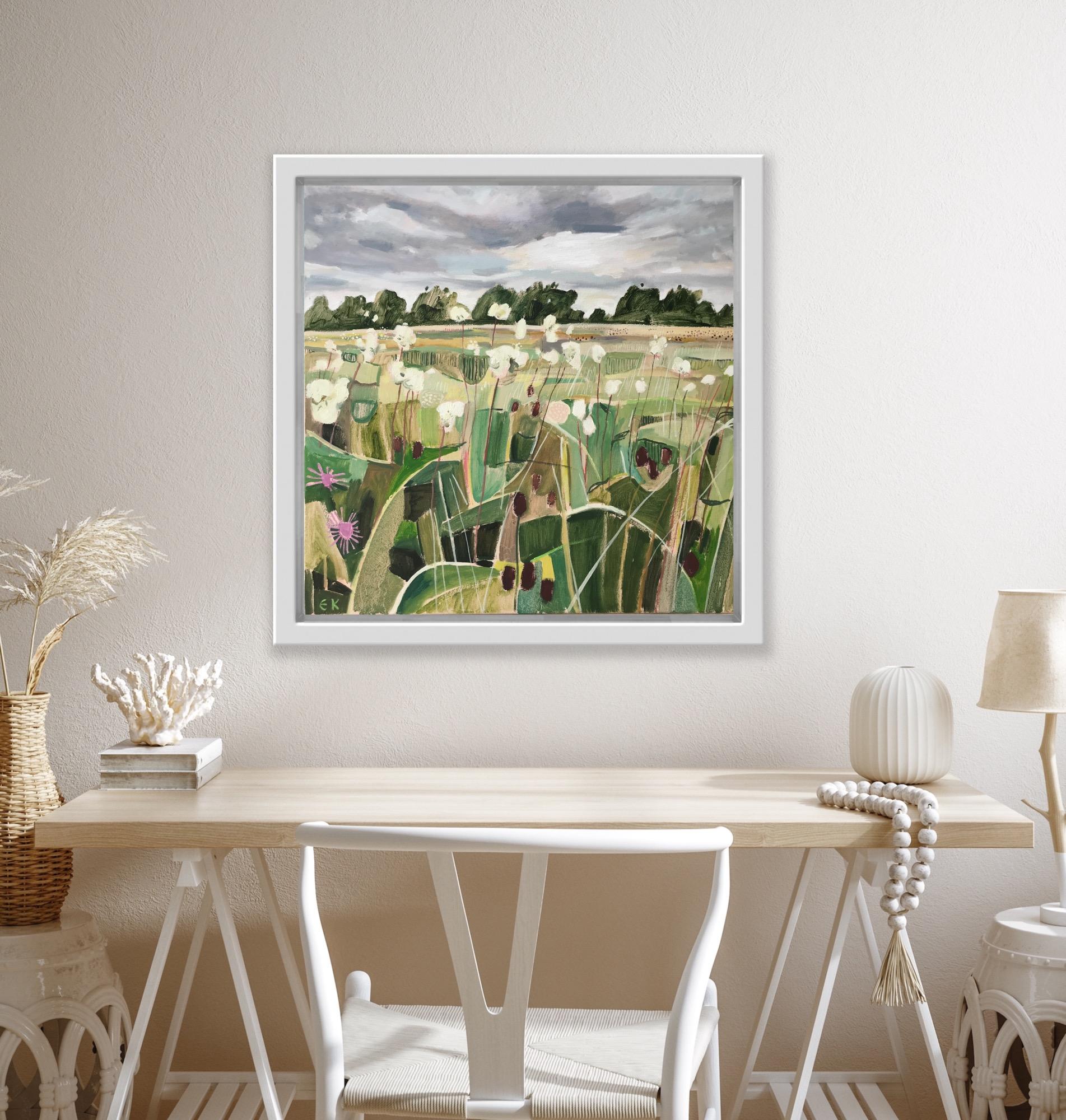 Long Meadow, peinture originale, paysage, art floral, impressionniste en vente 1