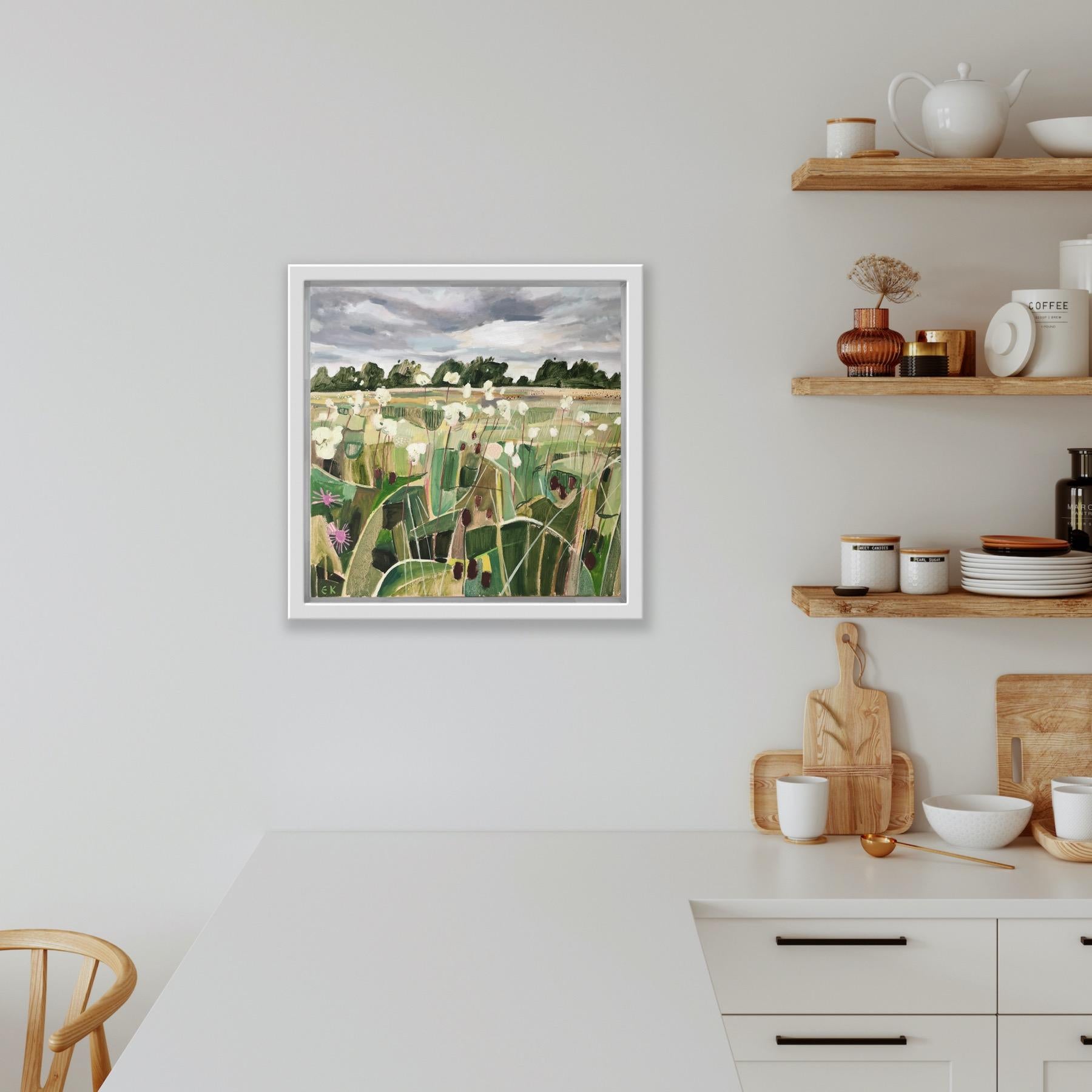 Long Meadow, peinture originale, paysage, art floral, impressionniste en vente 3