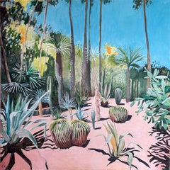 Majorelle Garden Marrakech with Agave Cacti and Shadows 373