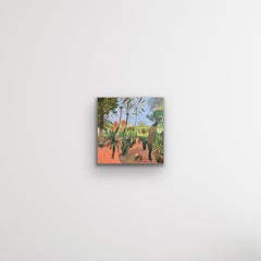 Les jardins Majorelle et leurs palmiers 279, peinture originale, contemporaine, paysage