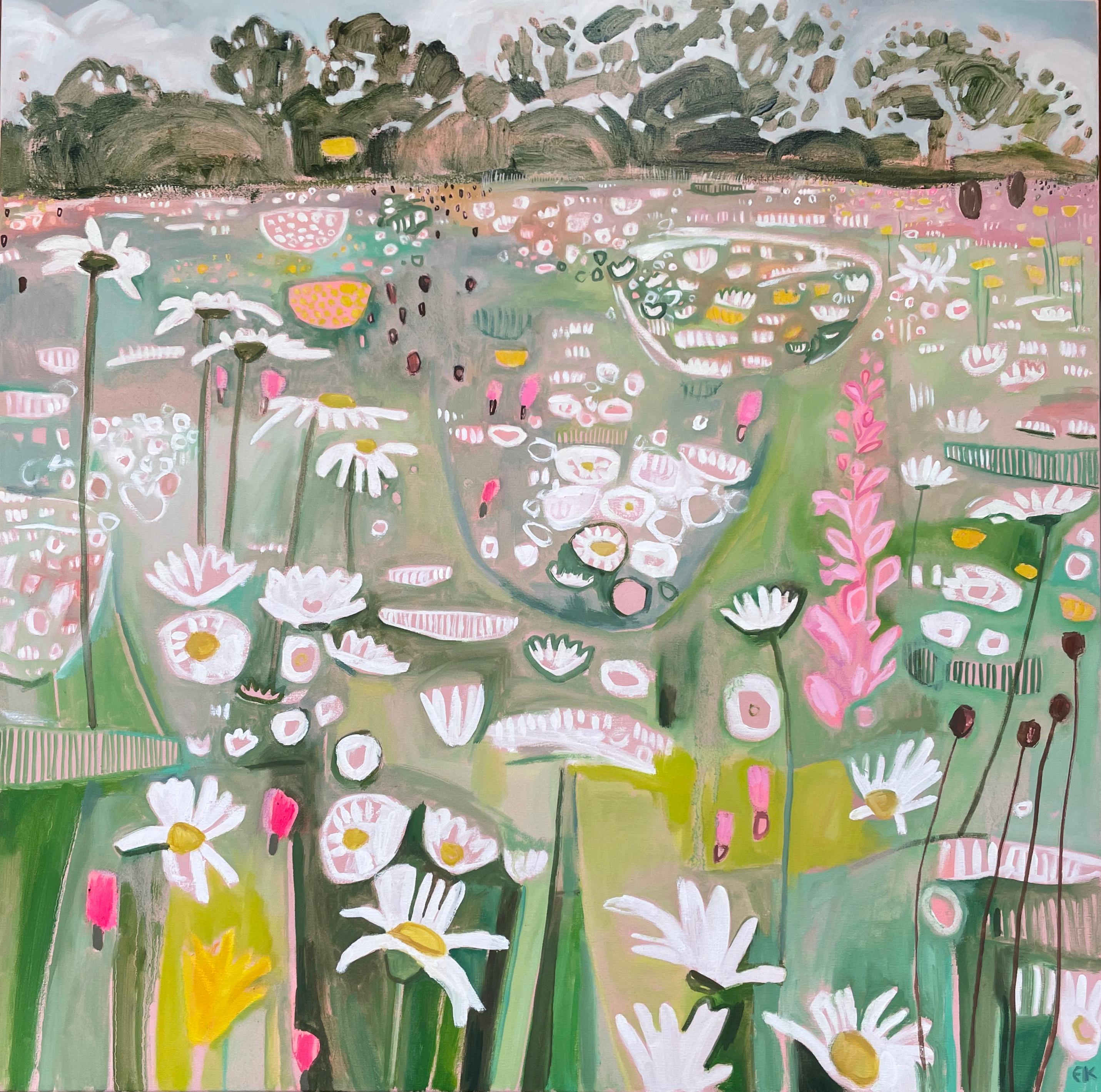 Nouveau Ryewater Diptyque, peinture originale, peinture florale abstraite 2