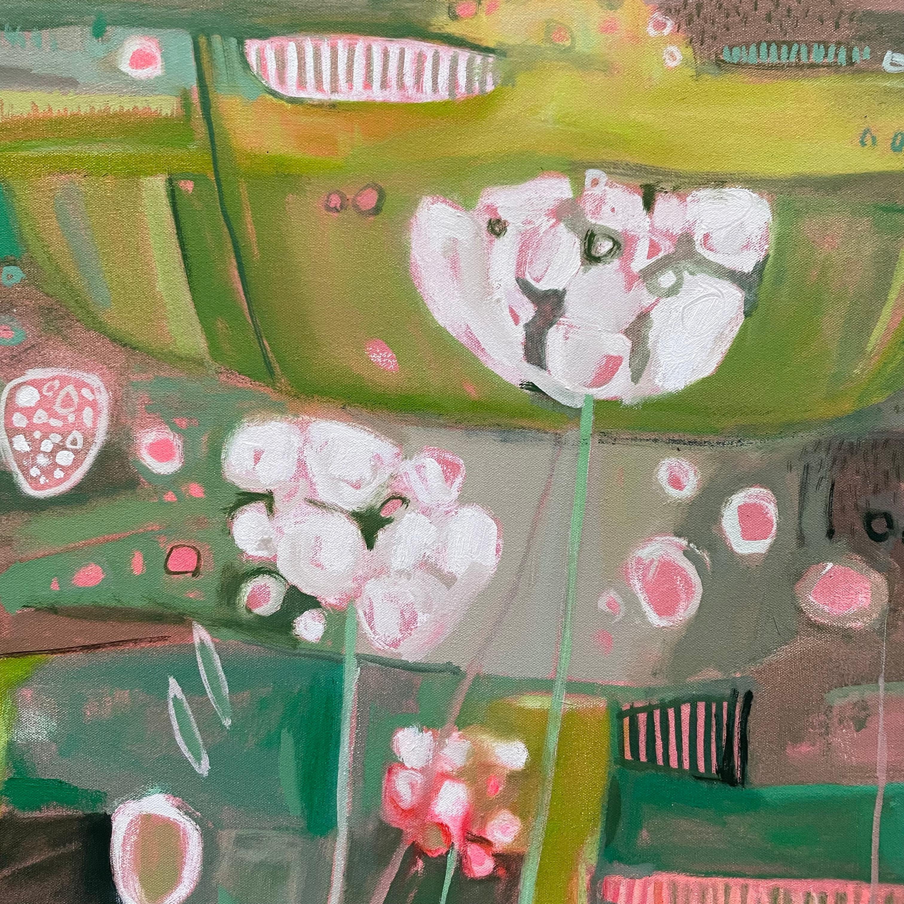 New Tuscany Dittico pannello sinistro, dipinto originale, paesaggio - Painting Contemporaneo di Elaine Kazimierczuk