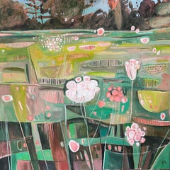 New Tuscany Meadow II right panel, original painting, landscape