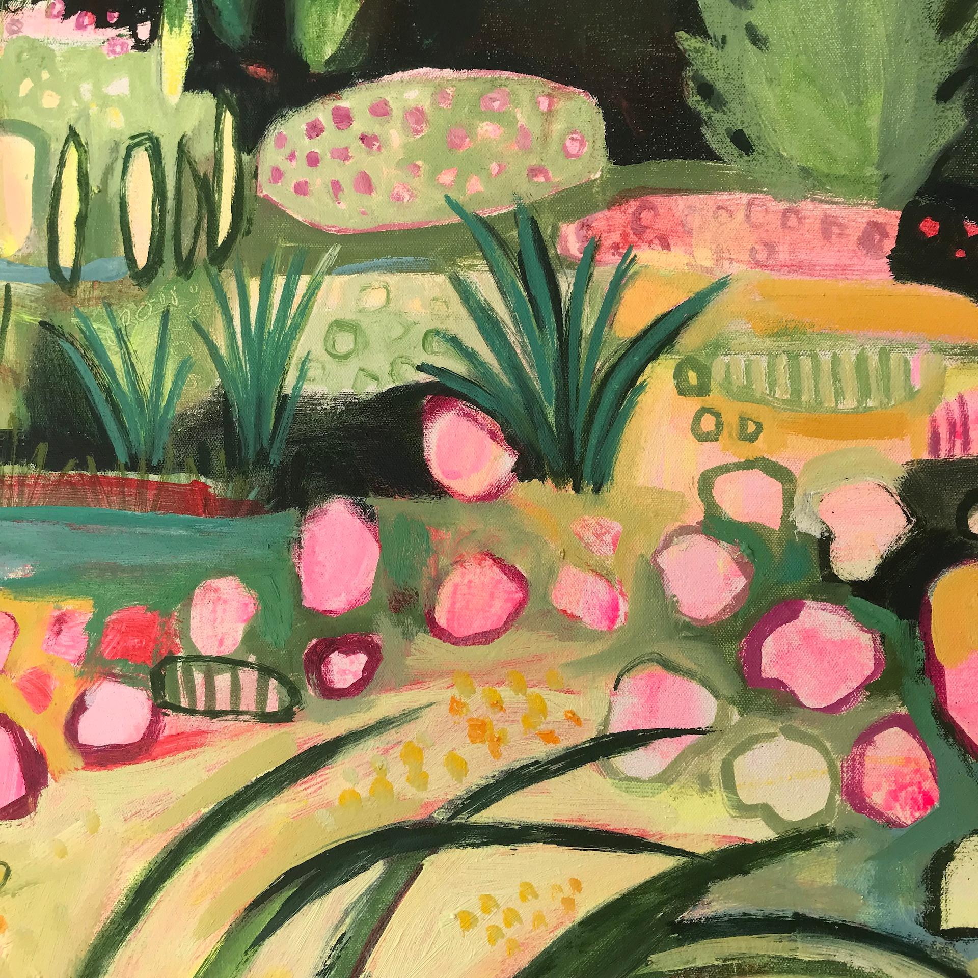 La peinture a été inspirée par une série de bordures de fleurs dans les jardins botaniques d'Oxford connues sous le nom de Merton Borders, une plantation naturelle, avec un souci de durabilité, les espèces sont capables de résister à des