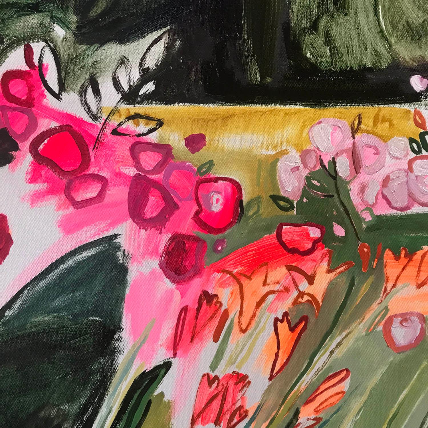 Rose, Lily, Rose, Lily, large original landscape abstract painting  (Abstrakter Impressionismus), Art, von Elaine Kazimierczuk
