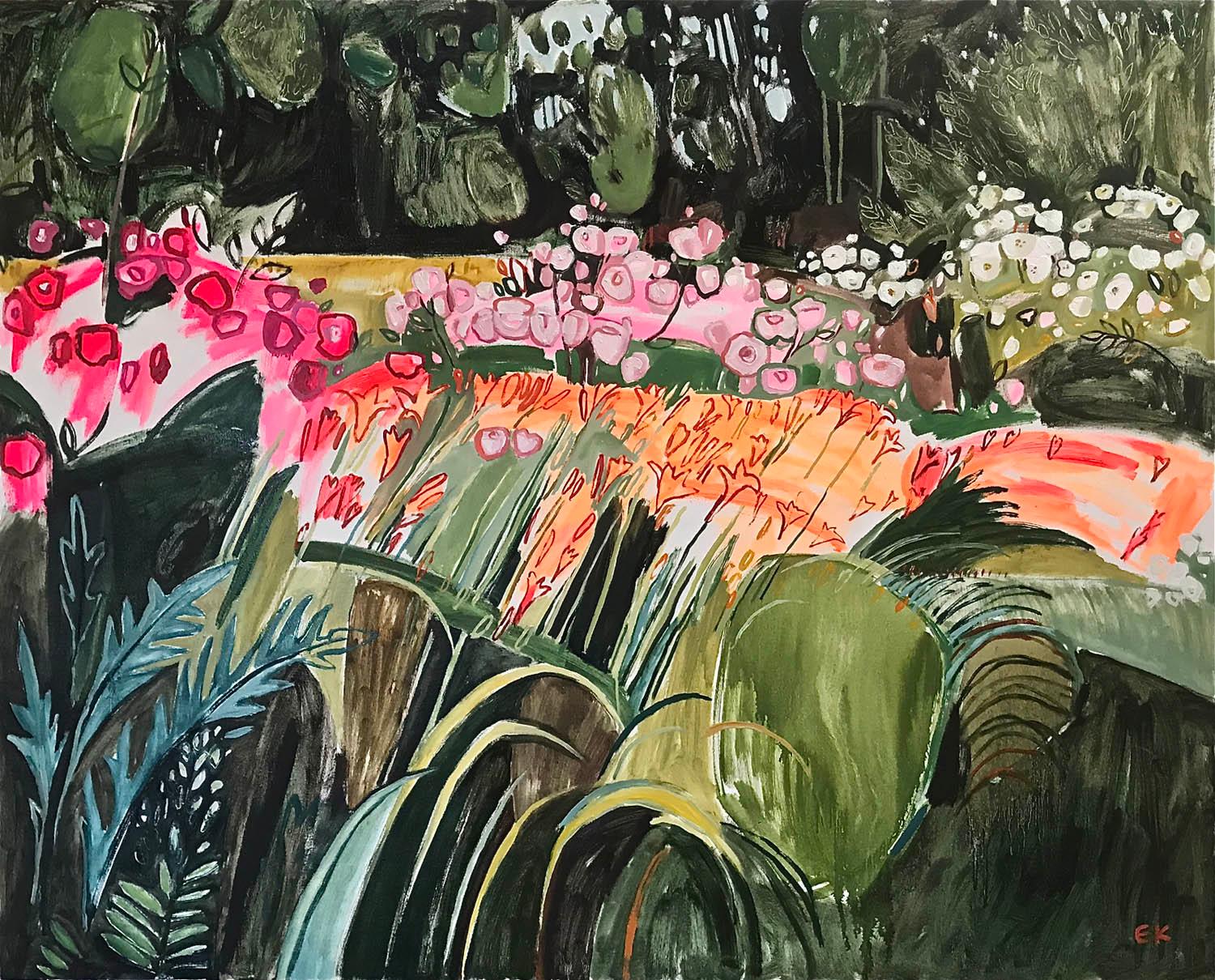 Rose, Lily, Rose, Lily, large original landscape abstract painting  - Art by Elaine Kazimierczuk