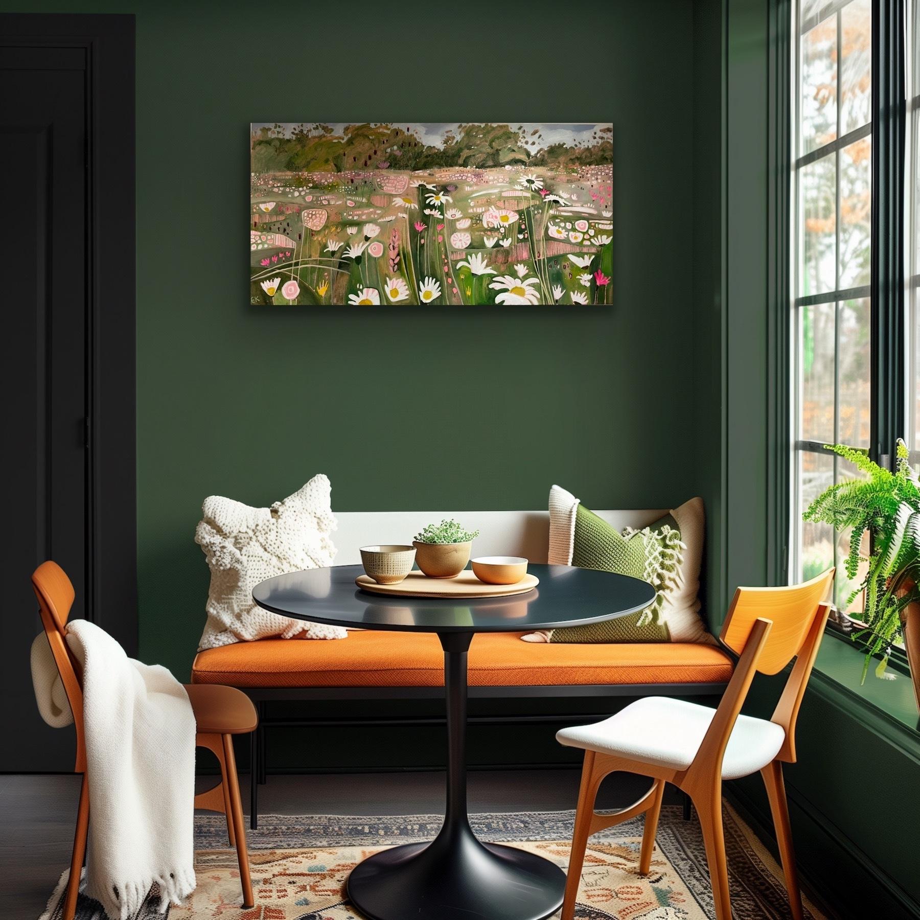 Ryewater Farm Flora, Originalgemälde, Landschaft, zeitgenössisch (Zeitgenössisch), Painting, von Elaine Kazimierczuk