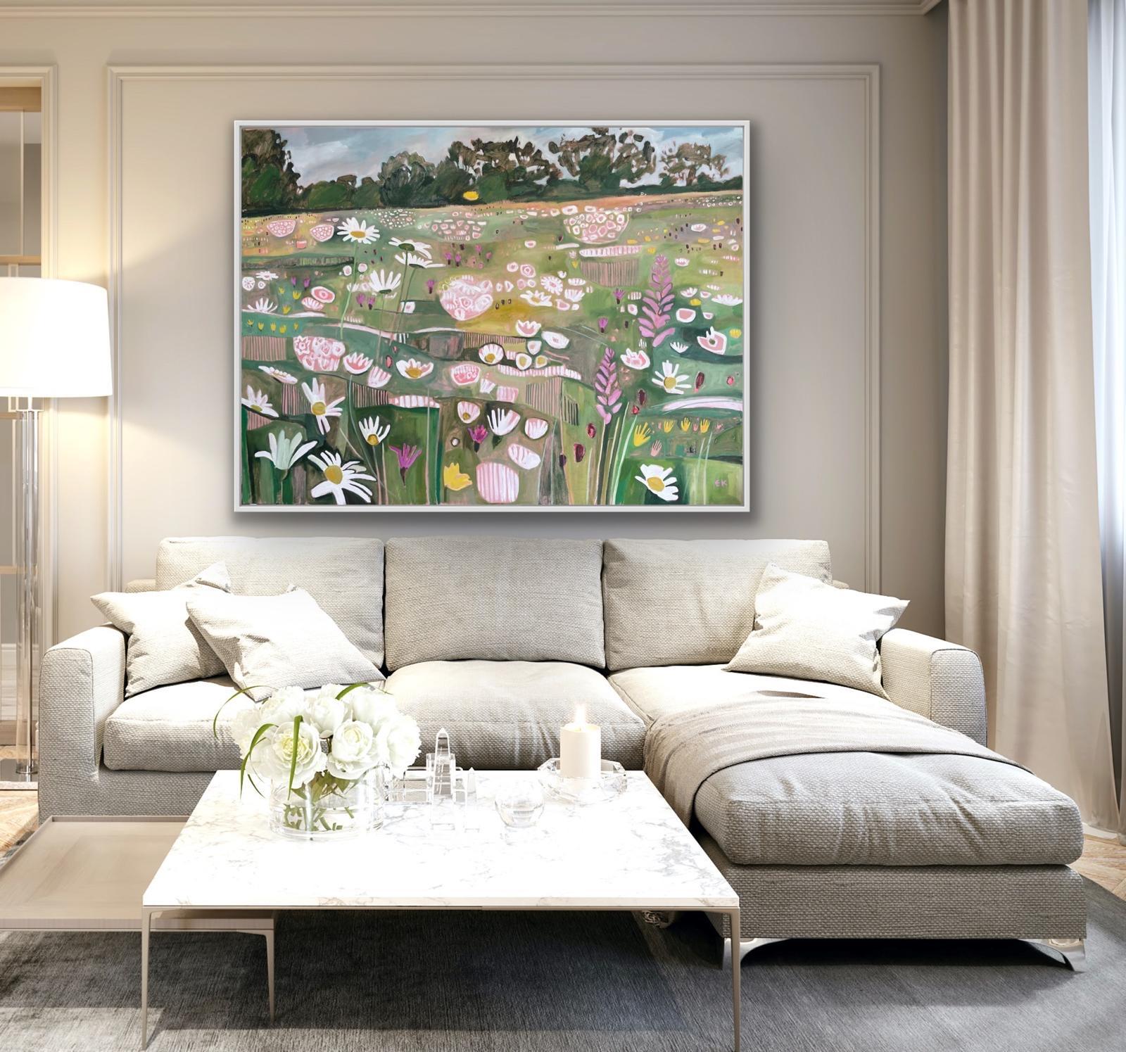 Granja Ryewater en pleno verano, Pintura original, Floral, Flores, Prados - Painting de Elaine Kazimierczuk