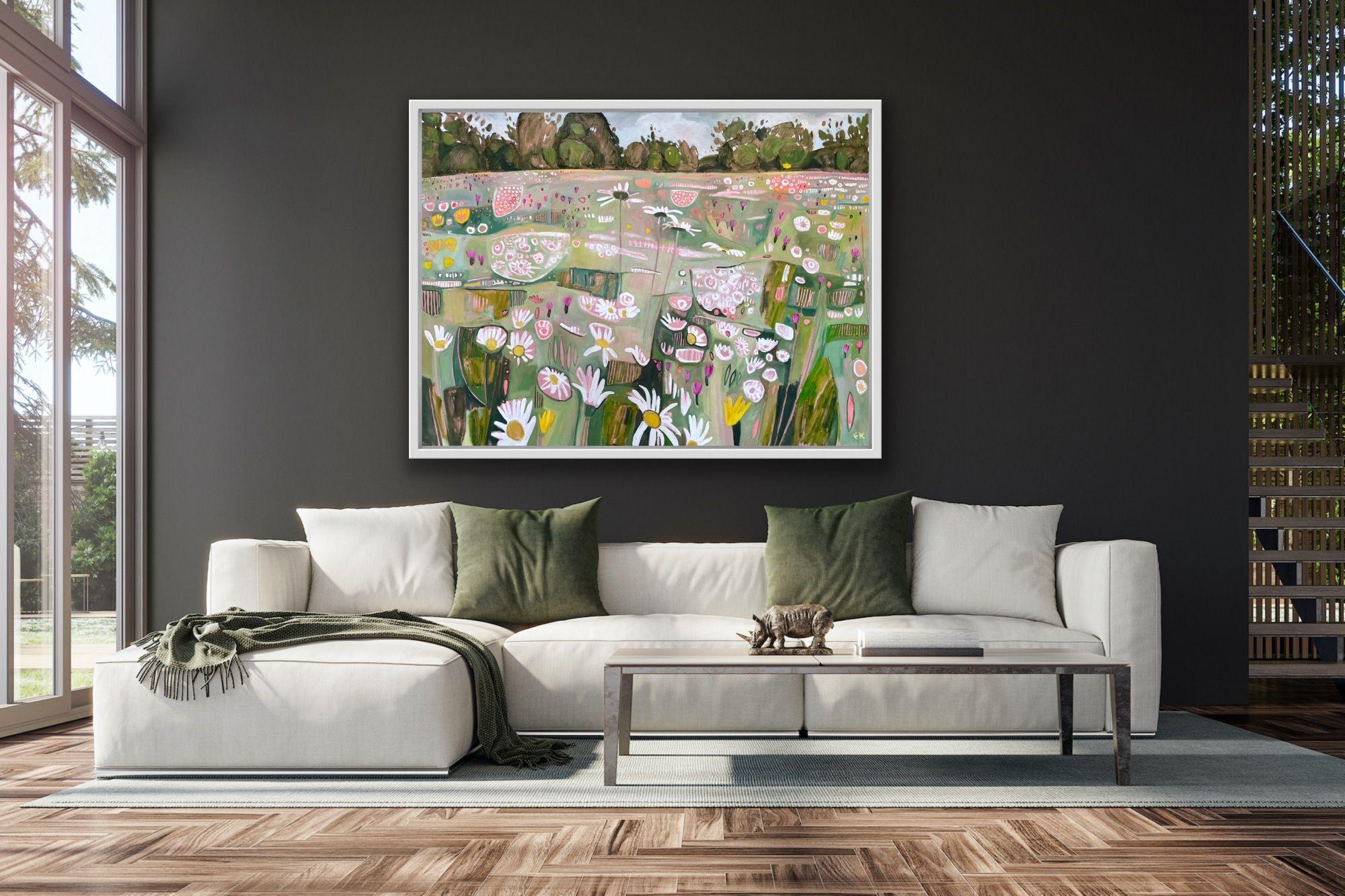 Ryewater in Full Flower, peinture originale, paysage, prairie, fleurs 2