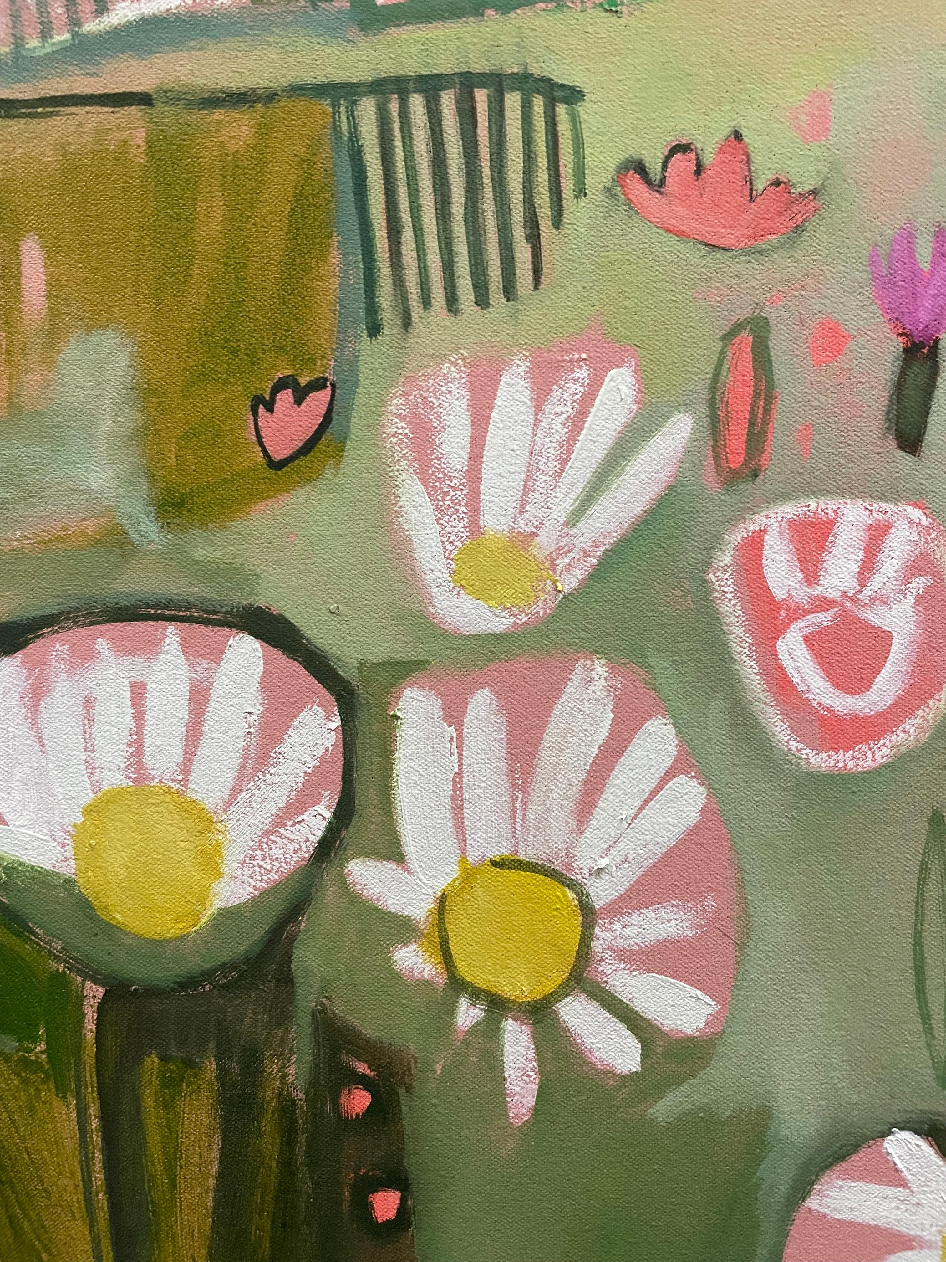Ryewater in Full Flower, peinture originale, paysage, prairie, fleurs 4