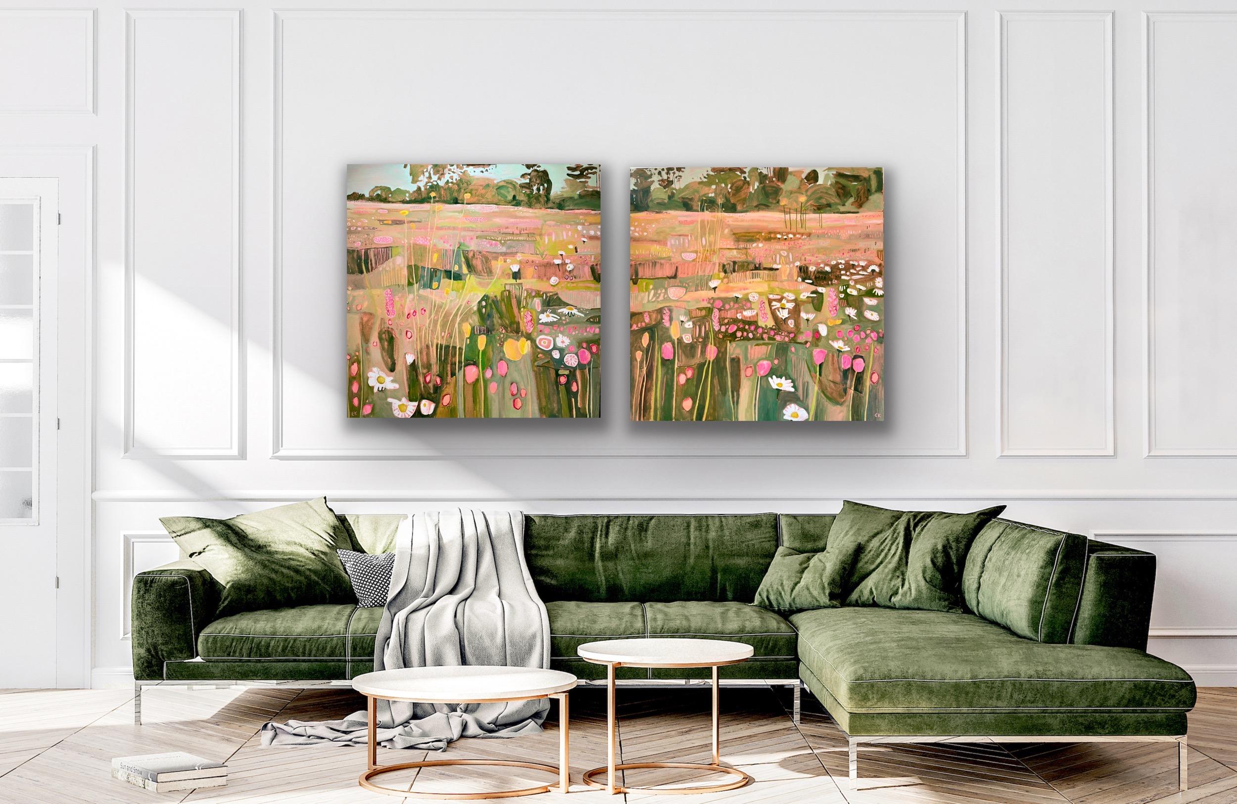 Ryewater in Golden Evening Sun, rechte Tafel des Diptychons, Originalgemälde im Angebot 5