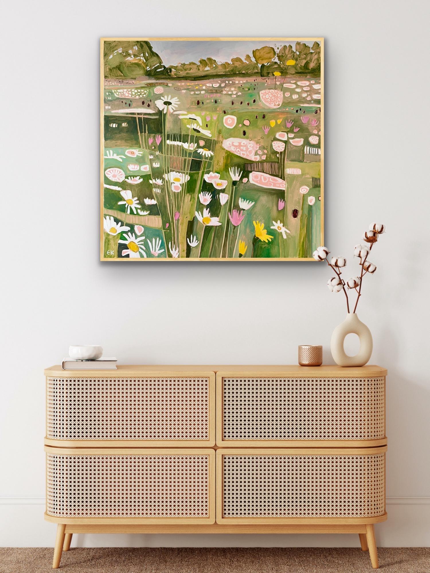 Ryewater in June diptych Left panel, Originalgemälde, Landschaft, Natur im Angebot 4