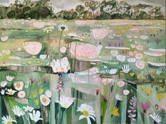 Ryewater in estate, Quadro originale, Nature art, Floreale, Fiori, Prati