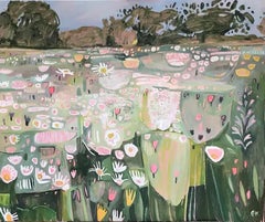 Ryewater Riot di Elaine Kazimierczuk, Prato floreale, Astratto, Pittura originale