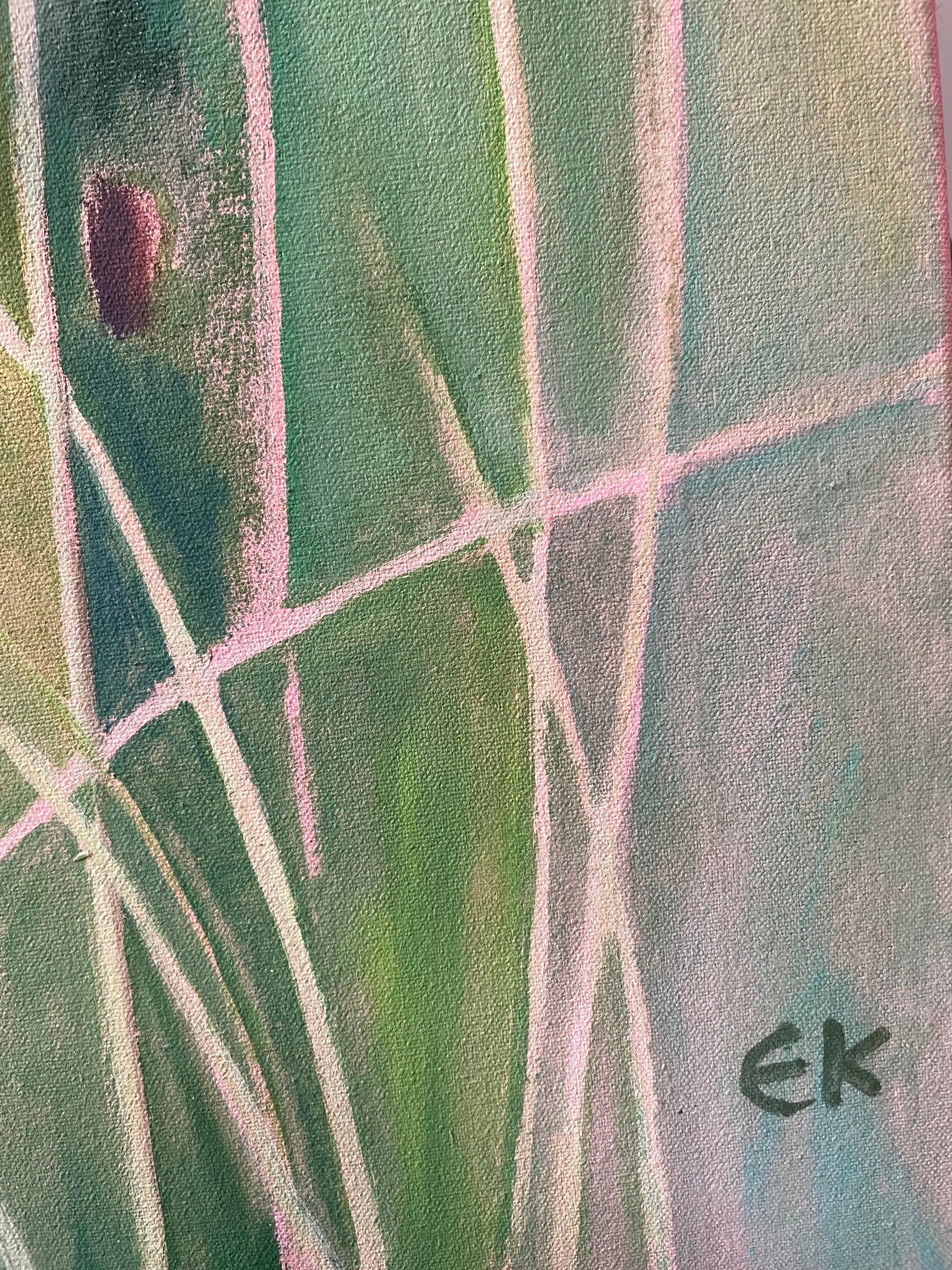 Cette peinture aux délicates teintes pastel estivales représente une prairie de fleurs sauvages traditionnelle en pleine floraison. Les couleurs sont tirées du vert tendre des herbes et des jolis roses et jaunes des fleurs sauvages indigènes de