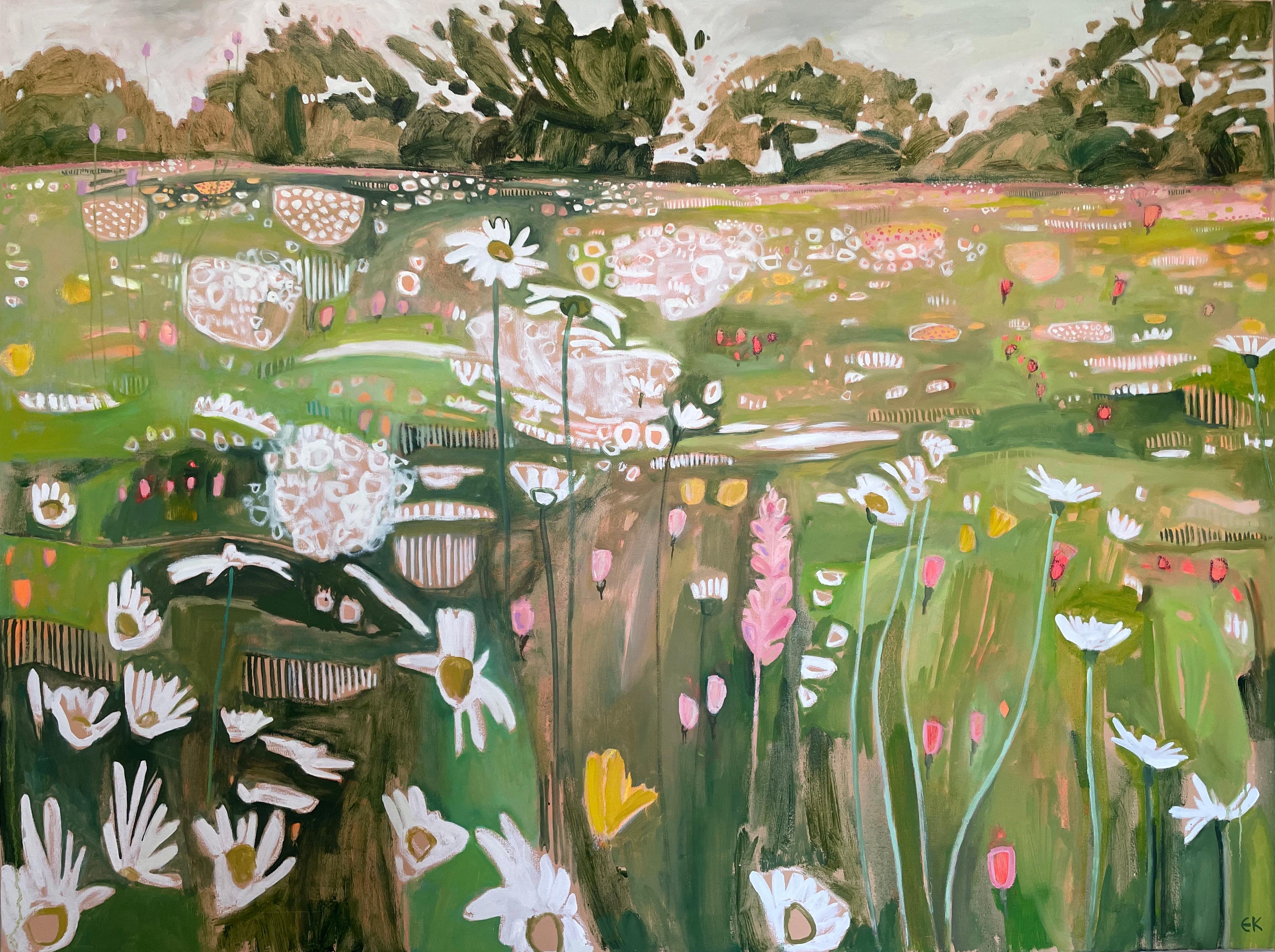 Ryewater Summer, Originalgemälde, Landschaft – Painting von Elaine Kazimierczuk