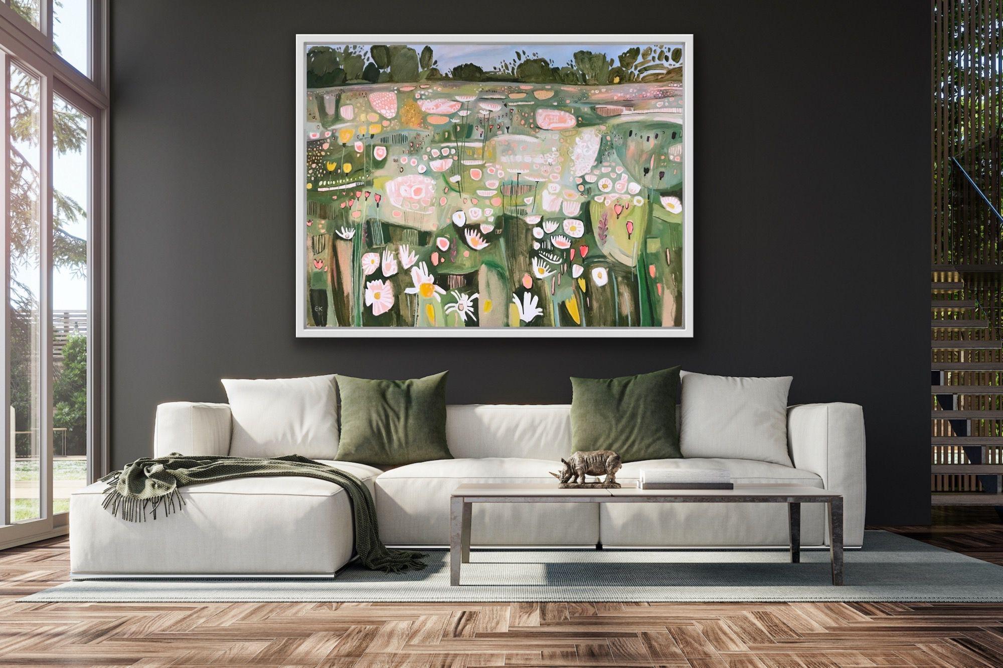 Ryewater VI, Original painting, Cotswolds, Floral meadow, Nature, Contemporary  For Sale 1