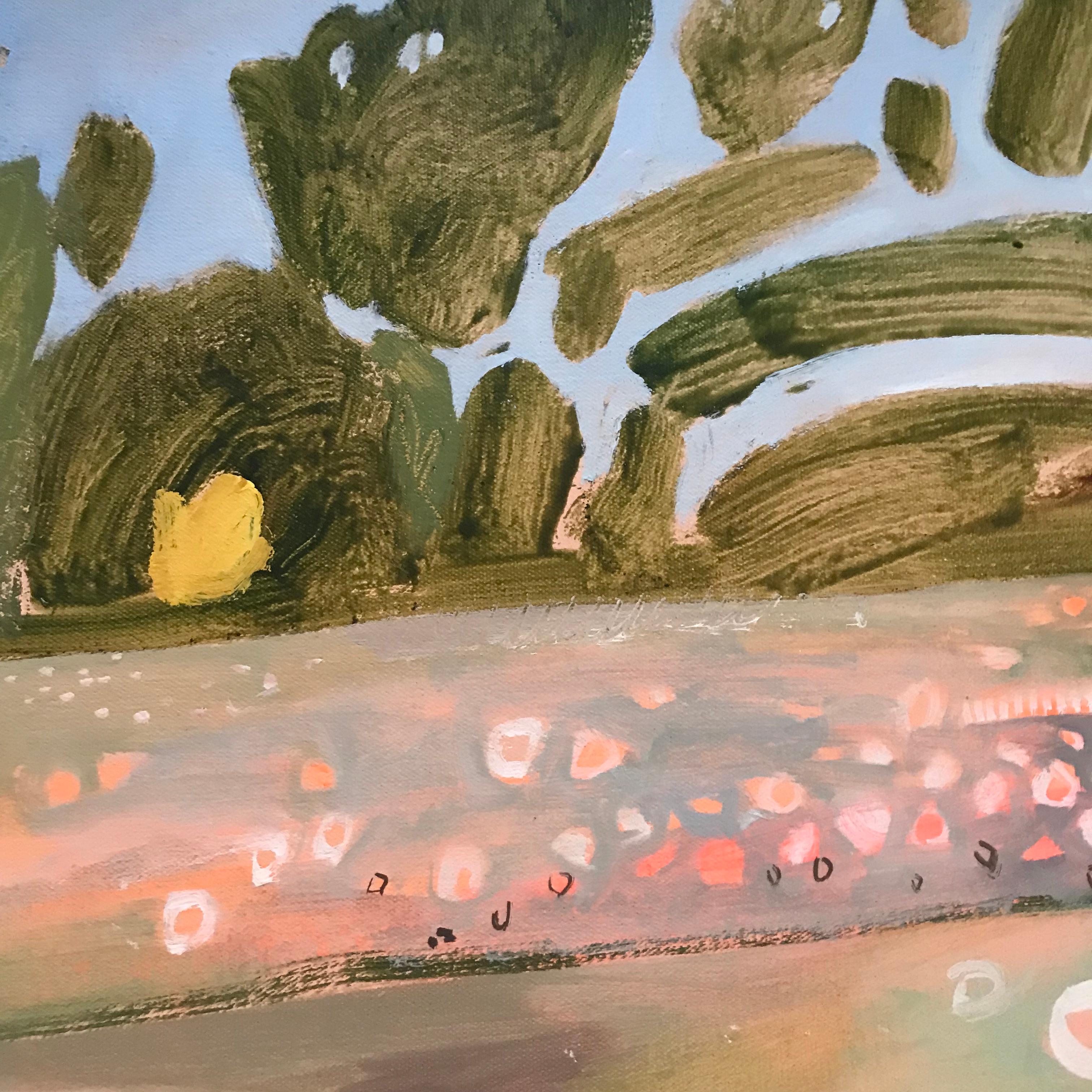 Ryewater VI, Pintura original, Cotswolds, Pradera floral, Naturaleza, Contemporáneo 3