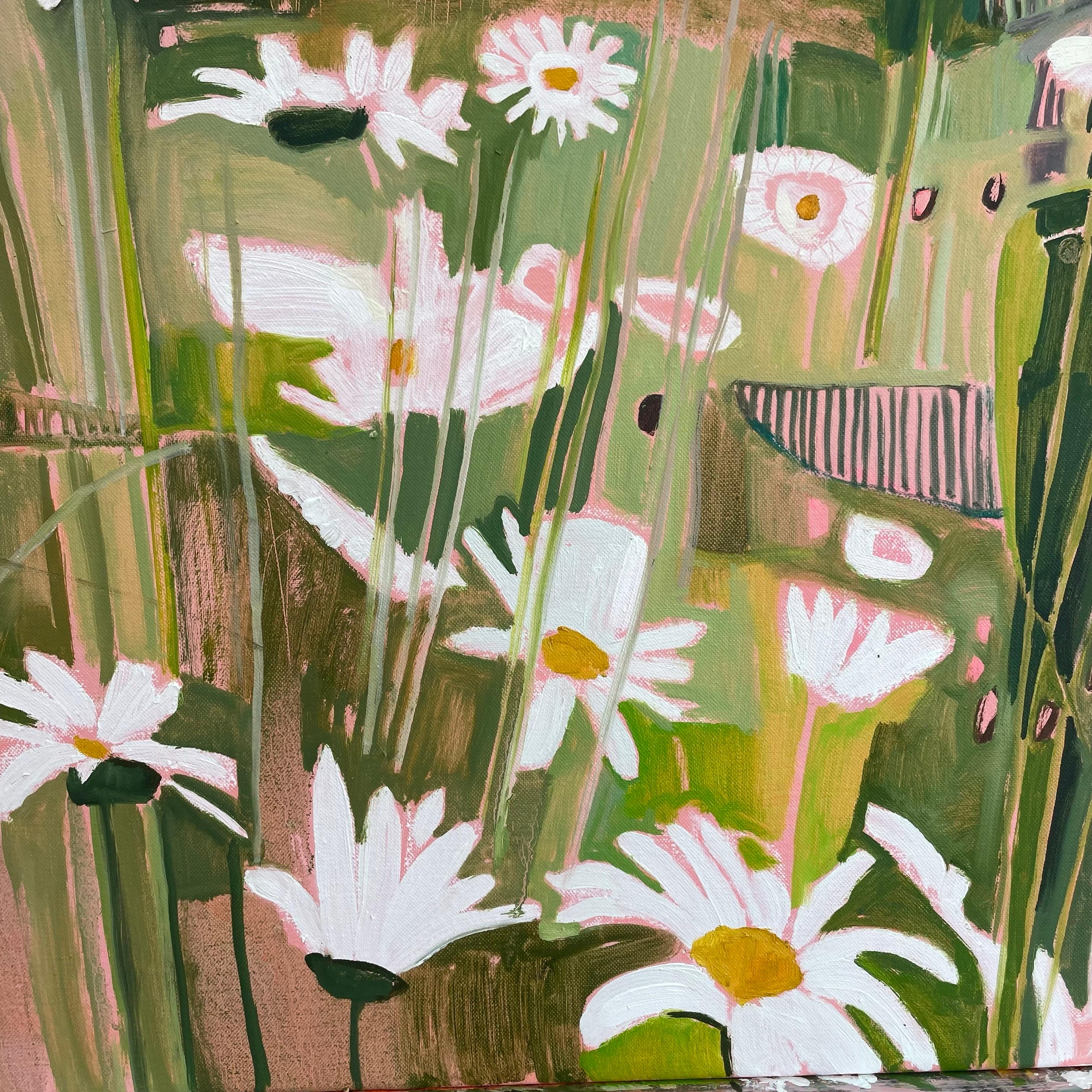 Ryewater with Daisies and Knapweed, Originalgemälde, Landschaft, zeitgenössisch im Angebot 5