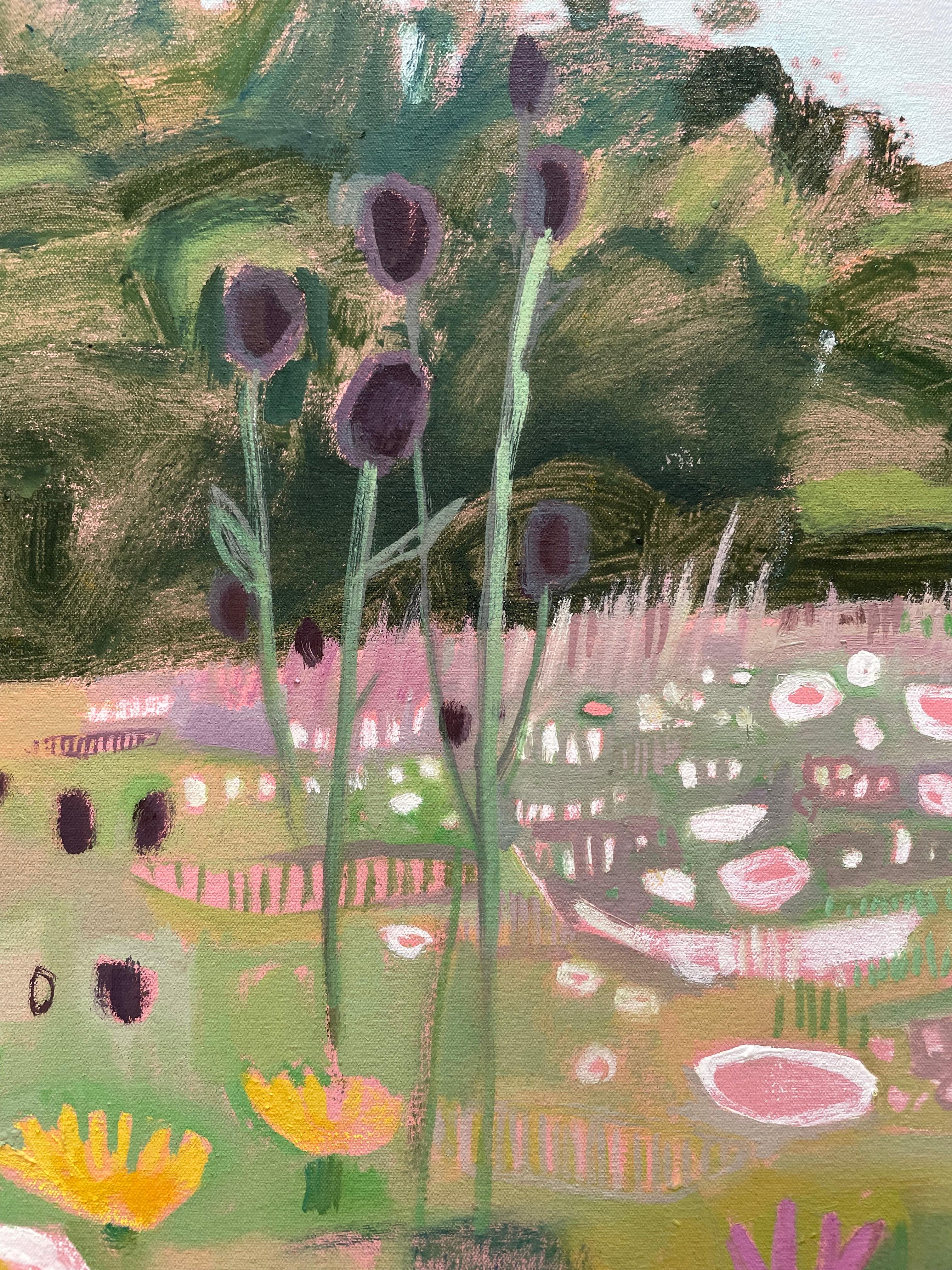 Ryewater with Knapweed and Spotted Orchid, Original Painting For Sale 1
