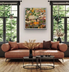 Suaves tonos otoñales en Bunny Wood nº 2, pintura original, paisaje