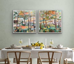 Bunny Woods in Bright Sunshine Diptych- Original, Abstract