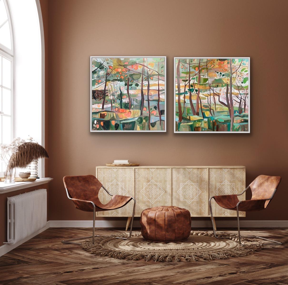 Díptico Bunny Woods in Bright Sunshine- Original, Abstracto en venta 3