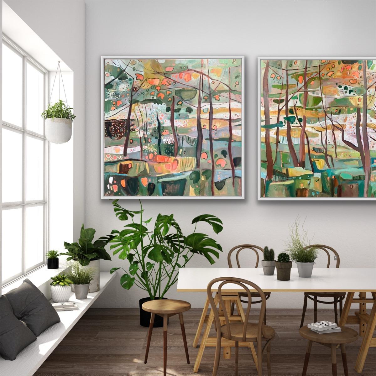 Díptico Bunny Woods in Bright Sunshine- Original, Abstracto en venta 4