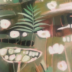 Summer Hedgerow with Brambles and Dog Roses left panel - Original, Abstract