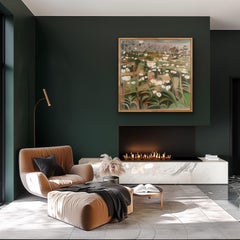 Summer Hedgerow with Brambles and Dog Roses right panel, original painting